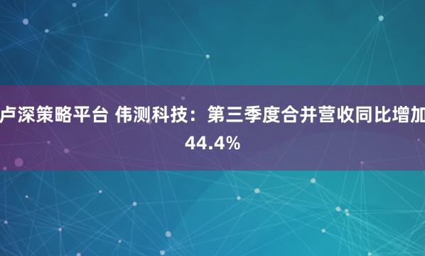 卢深策略平台 伟测科技：第三季度合并营收同比增加44.4%