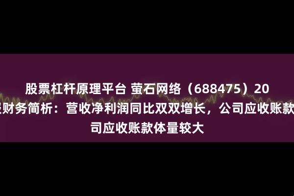 股票杠杆原理平台 萤石网络（688475）2025年中报财务简析：营收净利润同比双双增长，公司应收账款体量较大
